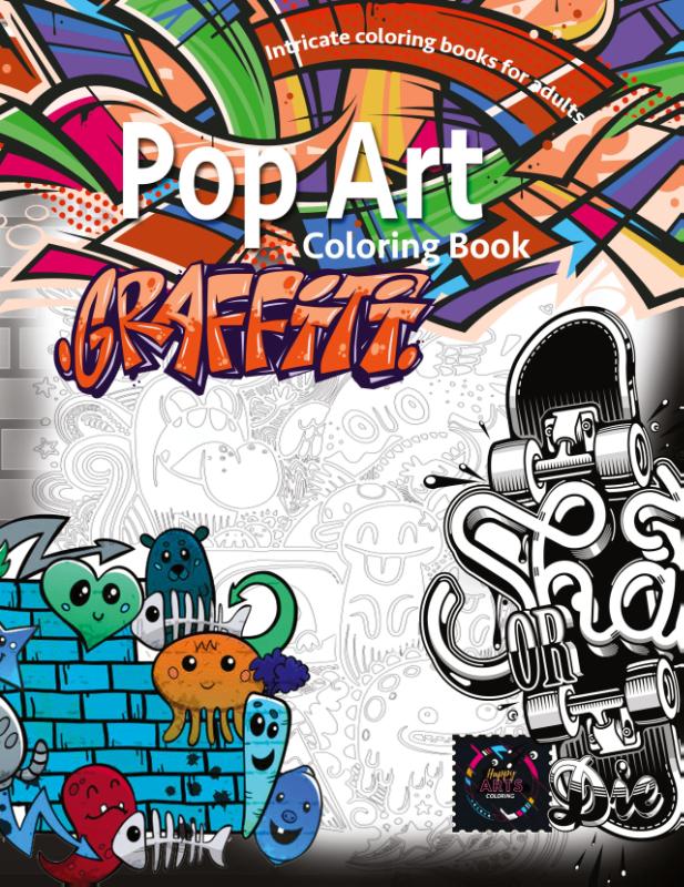 Graffiti pop art coloring book, coloring books for adults relaxation