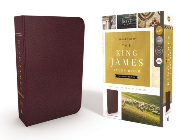 KJV, The King James Study Bible, Bonded Leather, Burgundy, Red Letter, Full-Color Edition