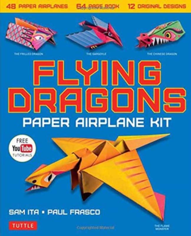 Flying Dragons Paper Airplane Kit: 48 Paper Airplanes, 64 Page Instruction Book, 12 Original Designs, Youtube Video Tutorials