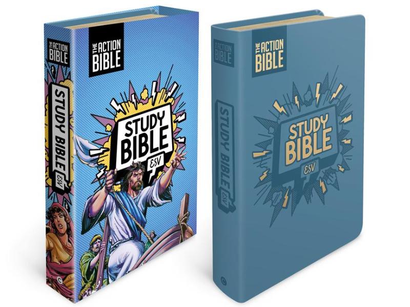 David C Cook: Action Bible Study Bible Esv, Leathersoft, Blu