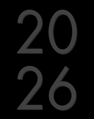 Basic Black 2026 7.5 X 9.5 Booklet Monthly Planner