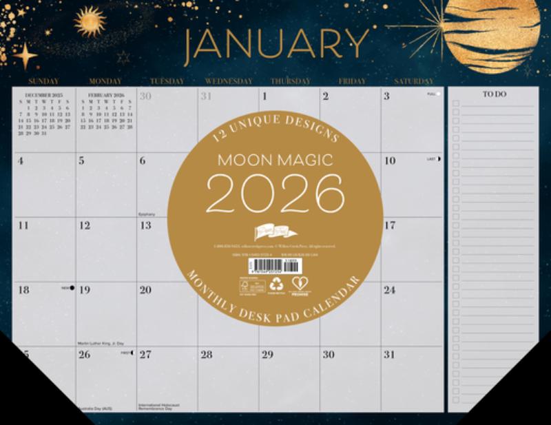 Moon Magic 2026 22 X 17 Large Monthly Deskpad