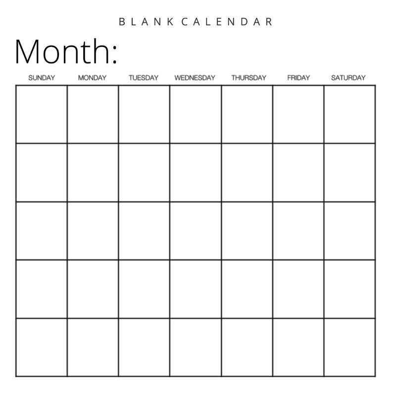 Blank Calendar