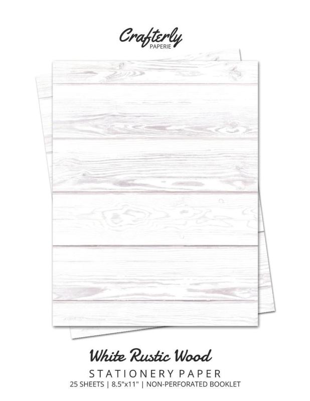 White Rustic Wood Stationery Paper
