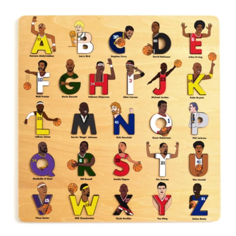 Basketball Legends Wooden Alphabet Puzzle