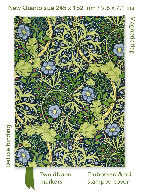 William Morris: Seaweed (Foiled Quarto Journal)