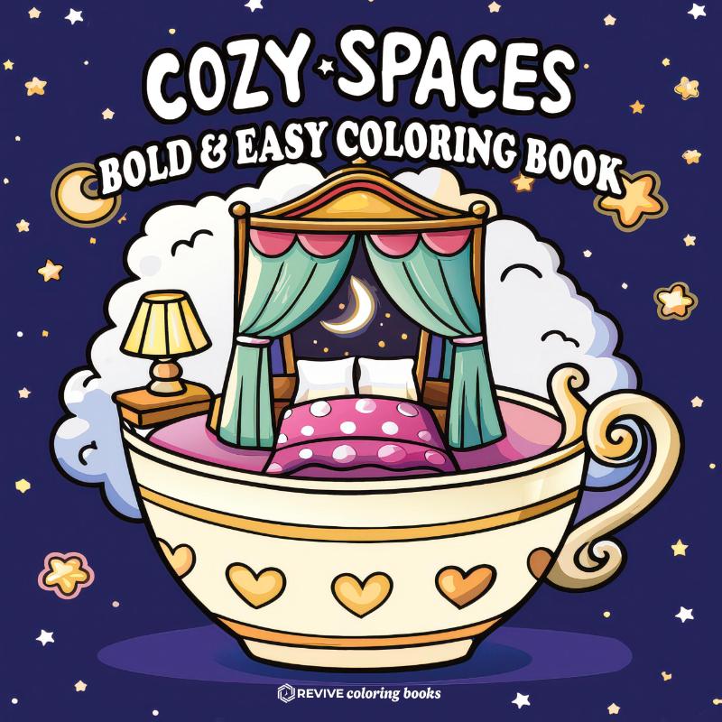 Bold & Easy Cozy Spaces Coloring Book