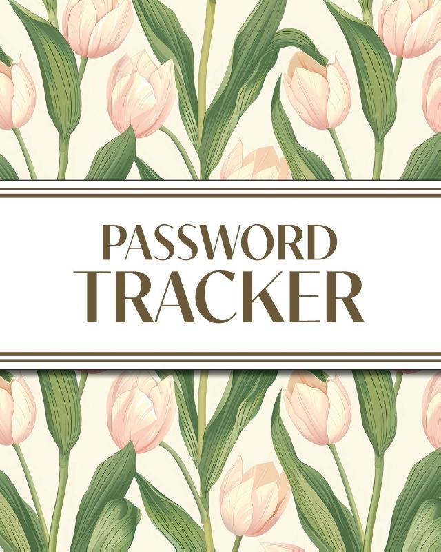 XL Large Print Password Tracker (Pink Tulips)