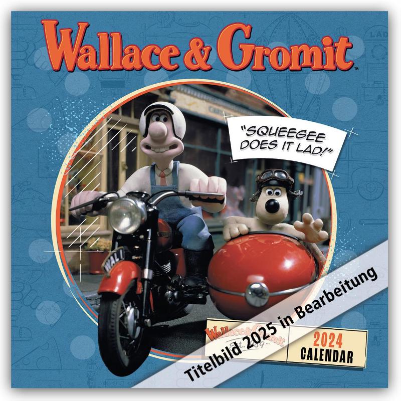 Wallace and Gromit Month to View Square Calendar Official Product 2025