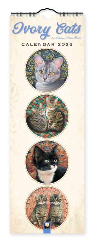 Ivory Cats Slim Calendar 2026 (Art Calendar)