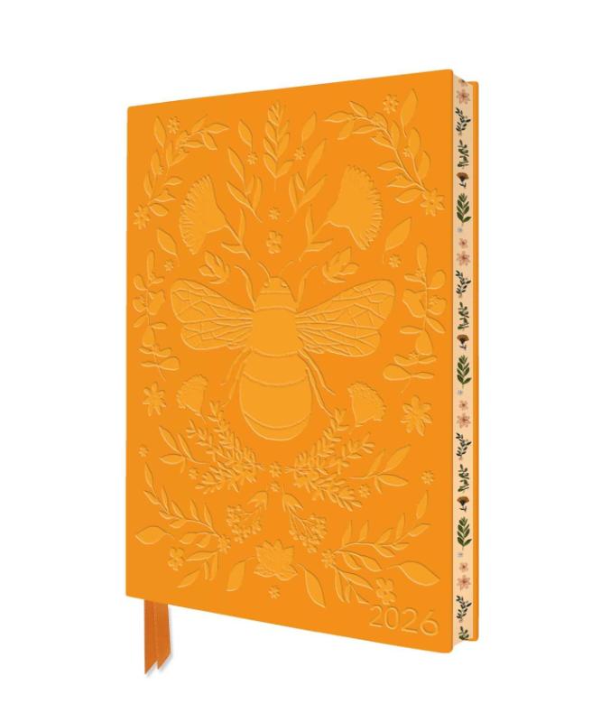 Jade Mosinski: Bee 2026 Artisan Art Vegan Leather Diary Planner - Page to View with Notes
