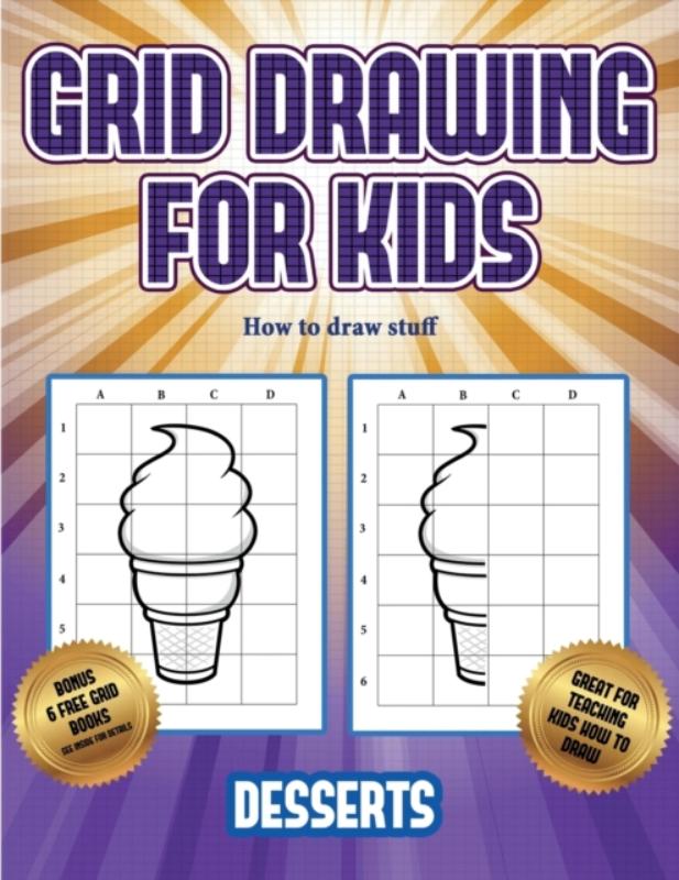 How to draw stuff (Grid drawing for kids - Desserts)