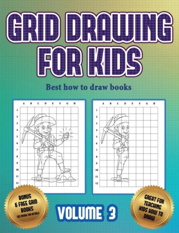 Best how to draw books (Grid drawing for kids - Volume 3)