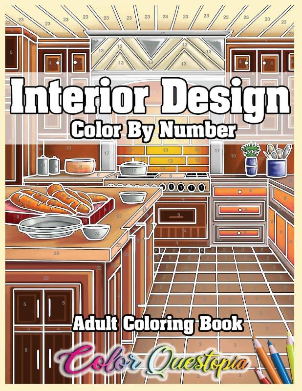 Interior Design Adult Color by Number Coloring Book