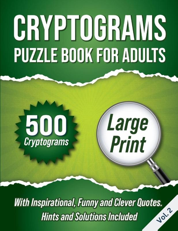 Cryptograms Puzzle Book For Adults