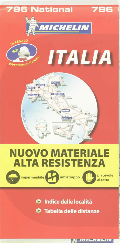 Michelin Wegenkaart 796 Italië Scheurvast