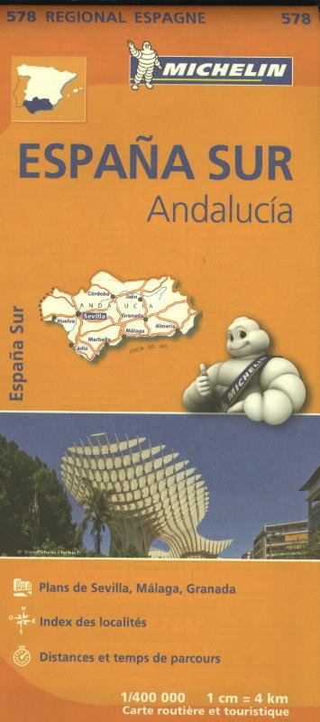 Michelin Wegenkaart 578 Spanje Zuid - Andalucía