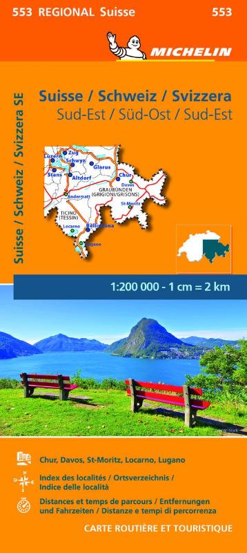 Suisse Sud-Est - Michelin Regional Map 553