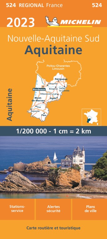 Michelin Wegenkaart 524 Aquitaine 2023