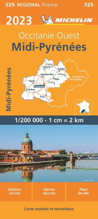 Michelin Wegenkaart 525 Midi-Pyrénées 2023