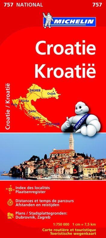 Michelin Wegenkaart 757 Kroatië