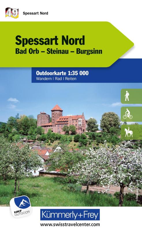Spessart Nord Bad Orb, Steinau, Burgsinn Nr. 49 Outdoorkarte Deutschland 1:35 000