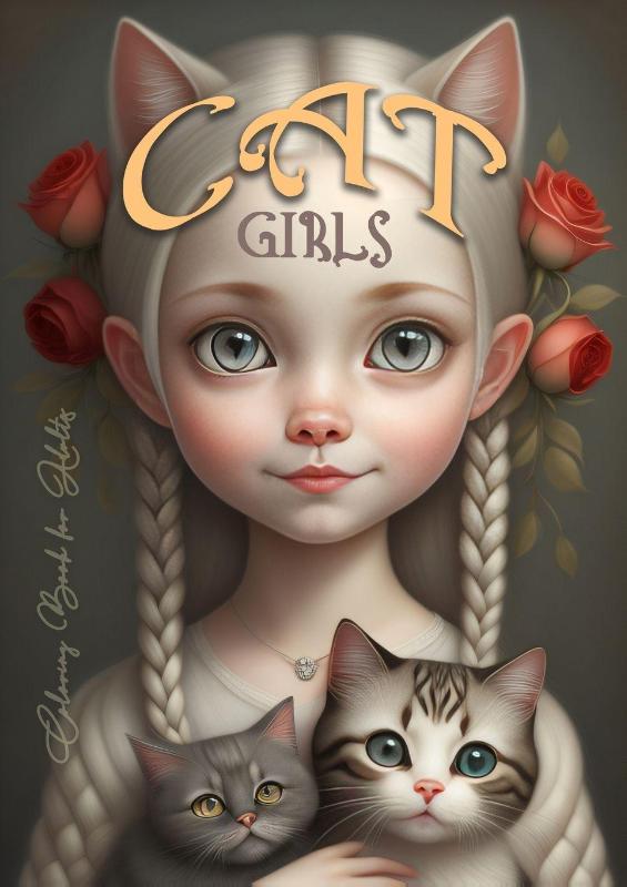 Cat Girls Coloring Book for Adults