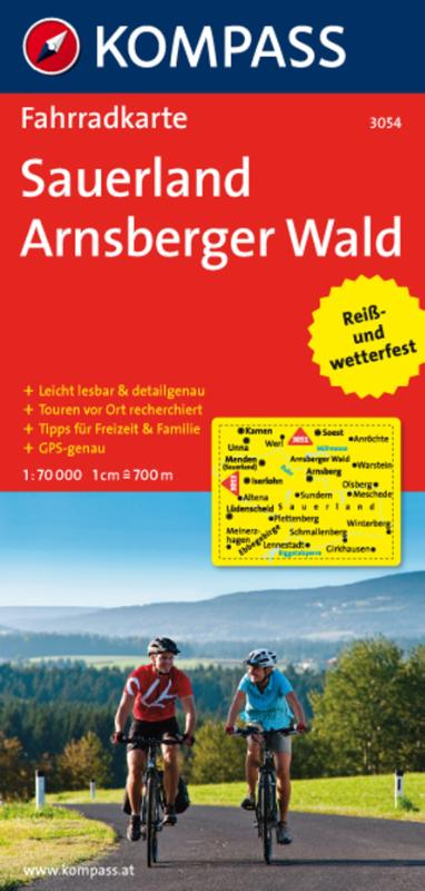 Kompass FK3054 Fietskaart Sauerland, Arnsberger Wald