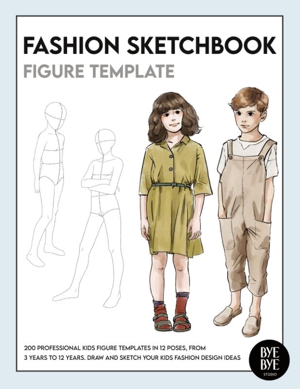 Fashion Sketchbook Kids Figure Template