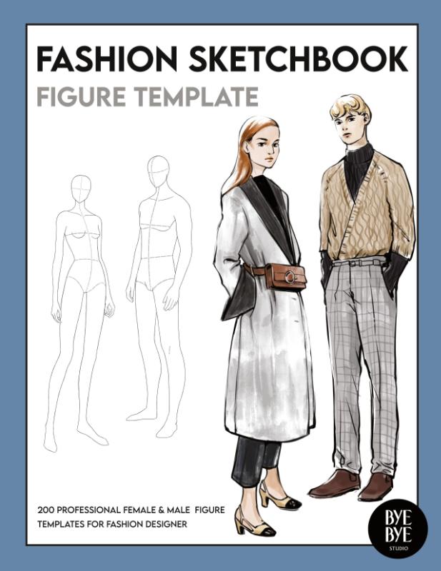 Female & Male Fashion Sketchbook Figure Template