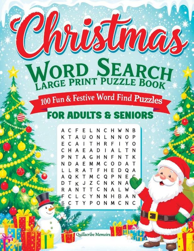 Christmas Word Search Large Print Puzzle Book for Adults & Seniors
