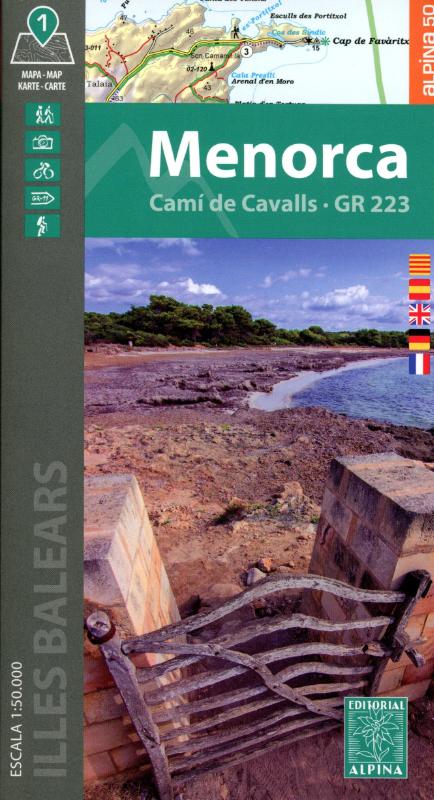 Menorca GR223 - Cami de Cavalls-guide+hiking+MTB map