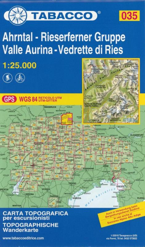 Tabacco Wandern Ahrntal - Riesenferner Gruppe 1:25 000