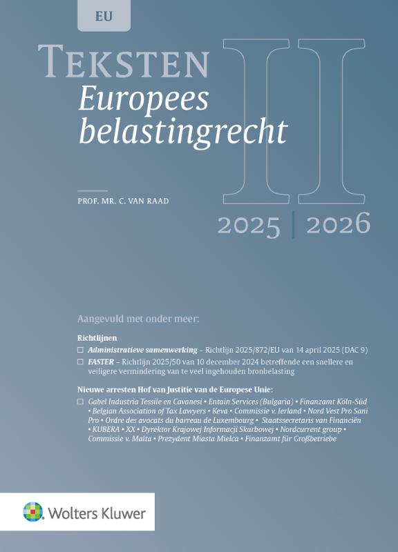 Teksten Europees belastingrecht 2025/2026