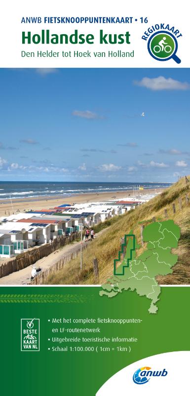 Fietsknooppuntenkaart Hollandse kust 1:100.000