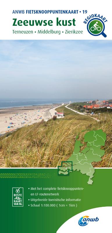 Fietsknooppuntenkaart Zeeuwse kust 1:100.000