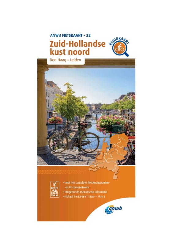Fietskaart Zuid-Hollandse kust noord 1:66.666