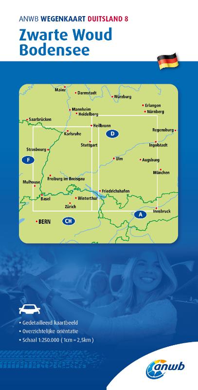 ANWB*Wegenkaart Duitsland 8. Zwarte Woud/Bodensee
