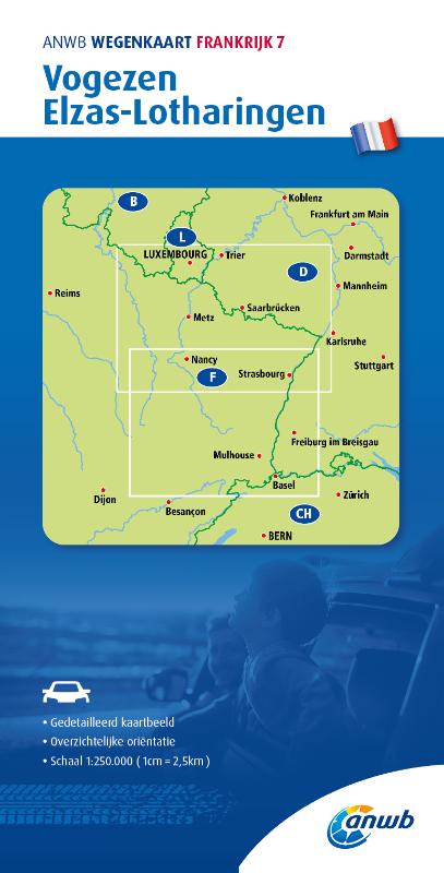 ANWB*Wegenkaart Frankrijk 7. Vogezen/Elzas-Lotharingen