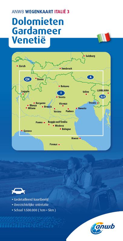 ANWB*Wegenkaart Italië 3. Dolomieten/Gardameer/Venetië