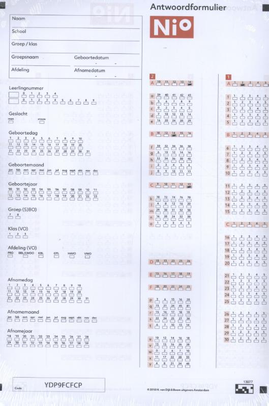 NIO 2: Antwoordformulieren Dyslexie (25ex.)