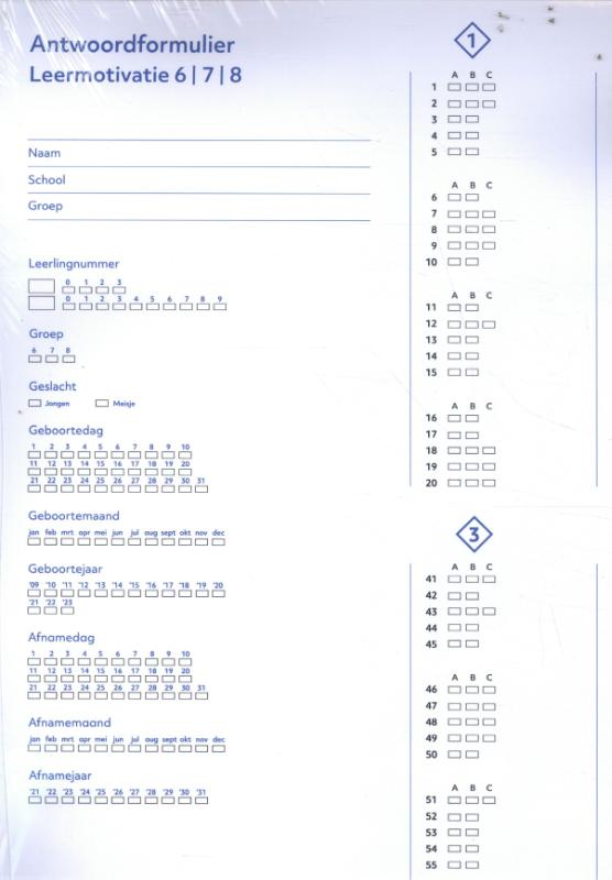 Boom LVS LM6-7-8: Antwoordformulieren (set van 25) vergroot