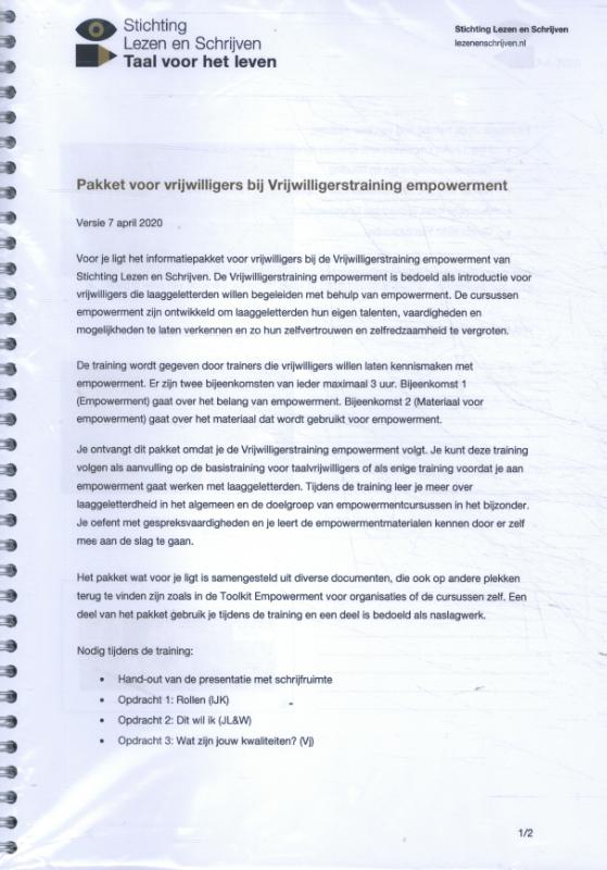 Vrijwilligerstraining empowerment