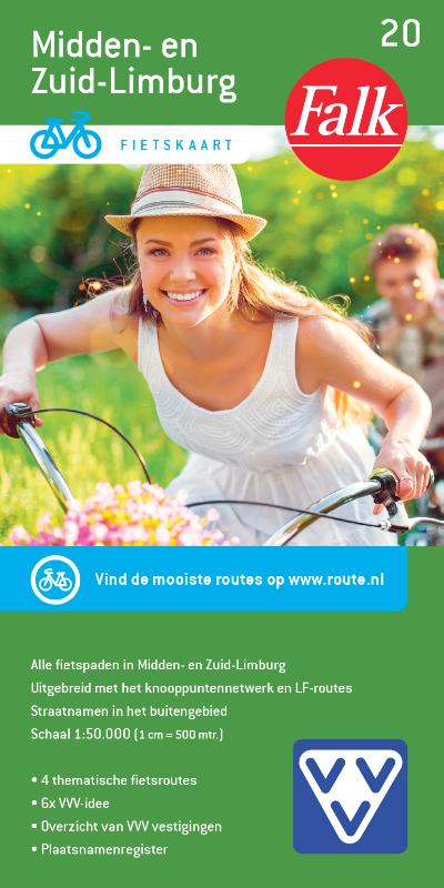 Falk VVV fietskaart 20 Midden- en Zuid-Limburg