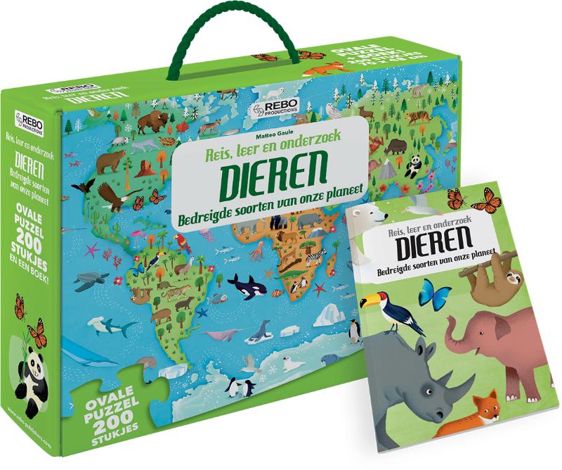 Dieren - puzzel 200 stukjes en boek