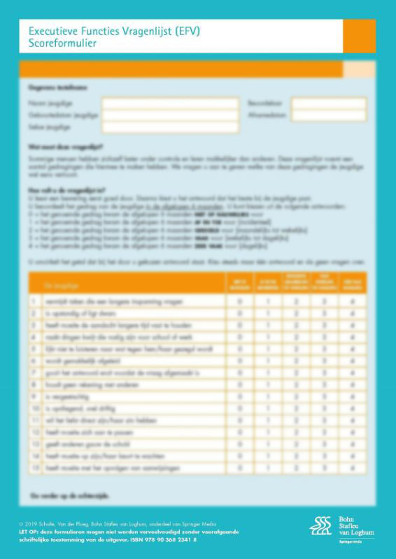 Executieve Functies Vragenlijst (EFV) scoreformulieren