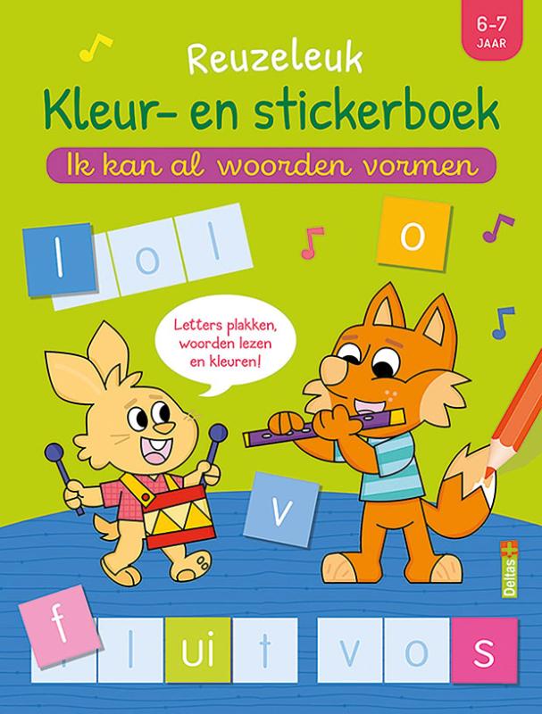 Reuzeleuk kleur- en stickerboek - Ik kan al woorden vormen (6-7 j.)