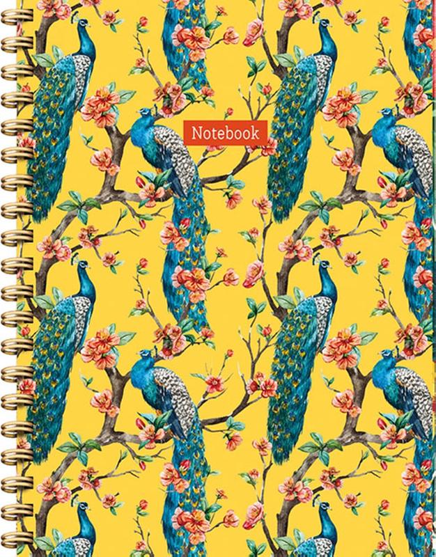 Yellow peacock notebook spiraalboek (lijnen) / Yellow peacock notebook carnet à spirale (ligné)