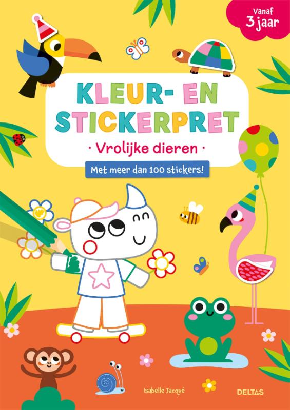 Kleur- en stickerpret - Vrolijke dieren (vanaf 3 jaar)