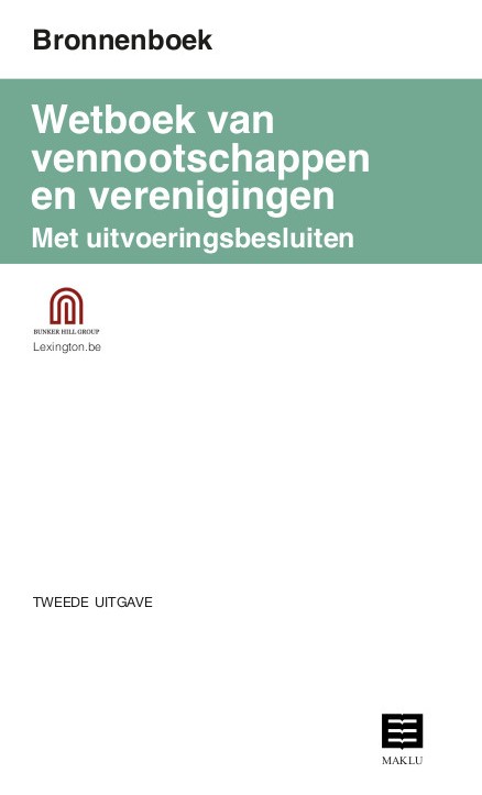 Bronnenboek Wetboek vennootschappen en verenigingen met uitvoeringsbesluiten